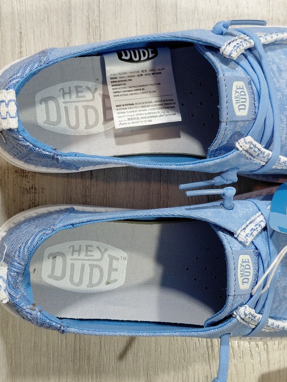 NWT Hey Dude Womens Wendy Surf Wash Blue White Denim Canvas Casual Comfort W8 - Picture 14 of 16